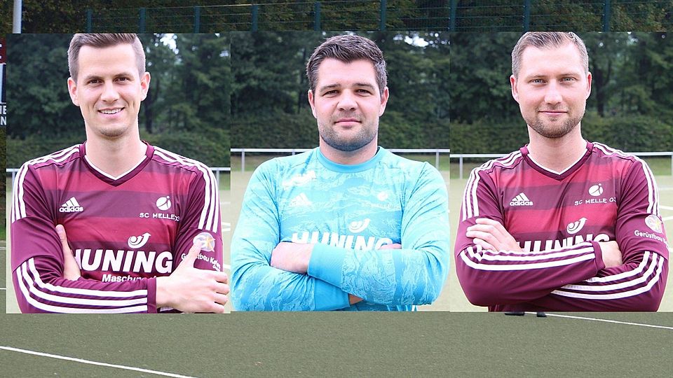 Jonas Strehl, Florian Munz und Christopher von Rekowski (von links) verlängerten ihre Verträge beim SC Melle.
