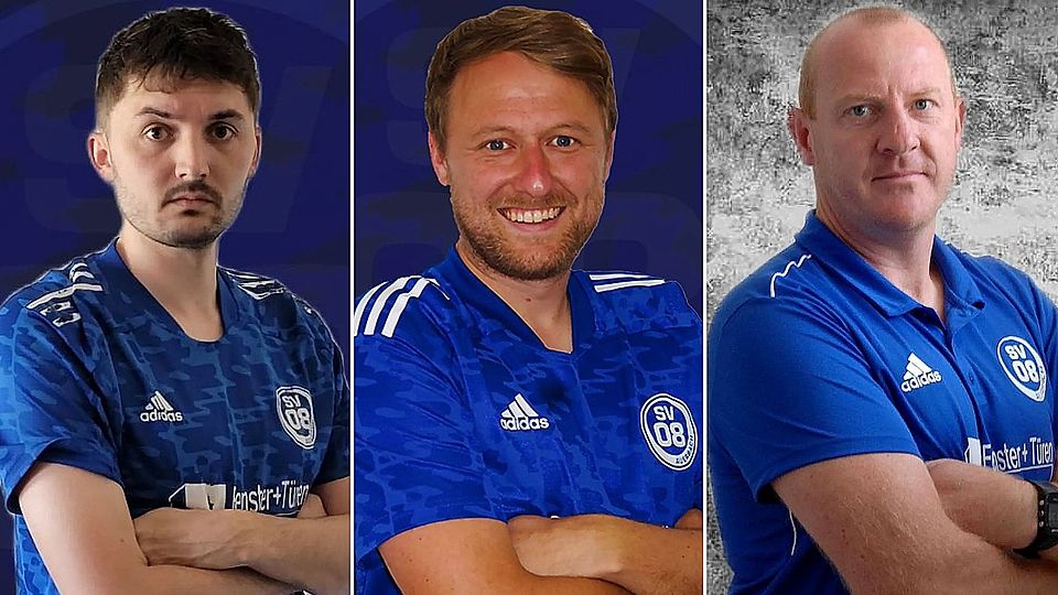 Bleiben dem SV 08 Auerbach erhalten (von links): Chefcoach Daniel Maier, Co-Trainer Manuel Trenz und Reserve-Trainer Andreas Trenz.