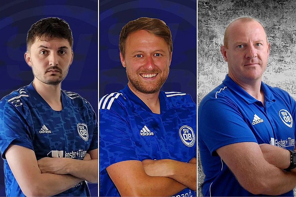 Bleiben dem SV 08 Auerbach erhalten (von links): Chefcoach Daniel Maier, Co-Trainer Manuel Trenz und Reserve-Trainer Andreas Trenz.