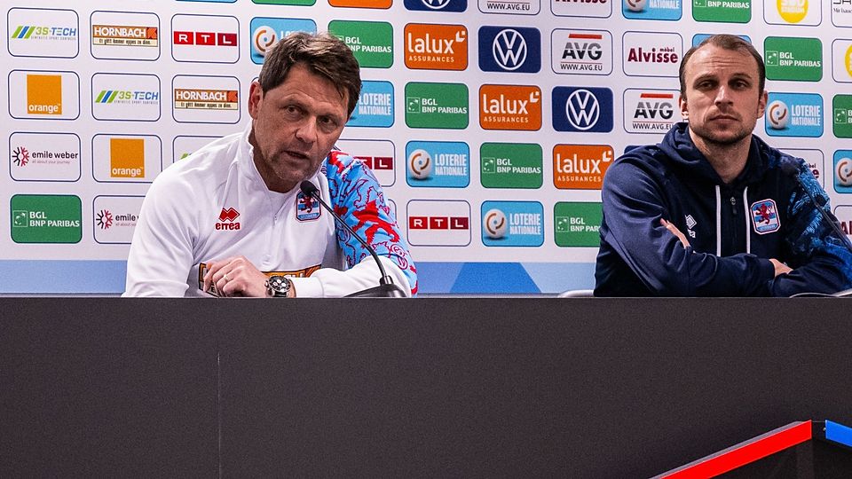 Luc Holtz und Lars Gerson im Rahmen der Pressekonferenz