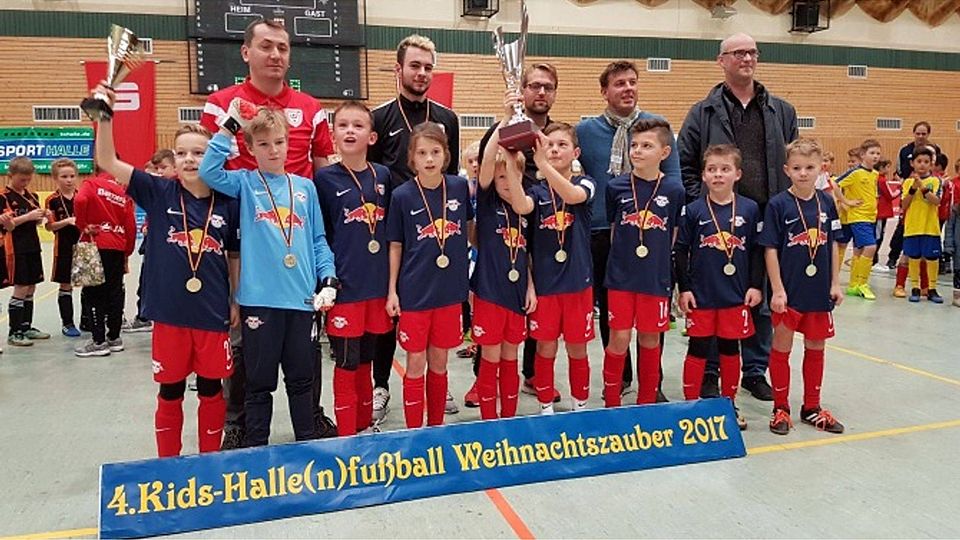 Die E-Junioren von RB Leipzig jubelten am Sonntag. Fotos: Rinke