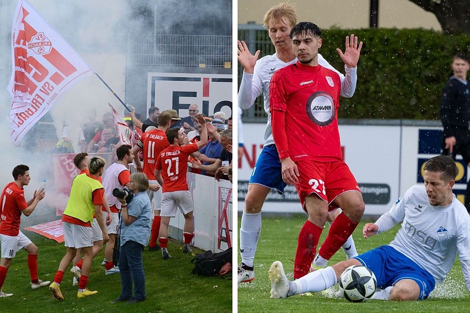 Während sich der SV Erlbach (links) pünktlich zum Saisonfinale in der Pole-Position um die Meisterschaft befindet, kämpfen der FC Ismaning (weiß) und der TSV 1865 Dachau (rot) im Fernduell um den direkten Klassnerhalt.