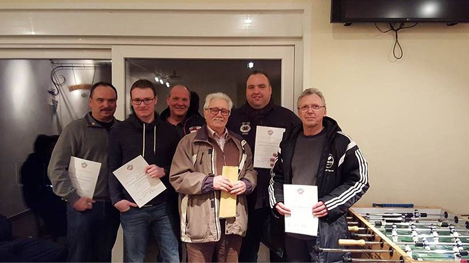 v.l. Peter Miketta, Dennis Wydra, Klaus Steinmetz, Werner Büttner, Andre Petersen, Uwe Büns. Foto: Arminia Klosterhardt.