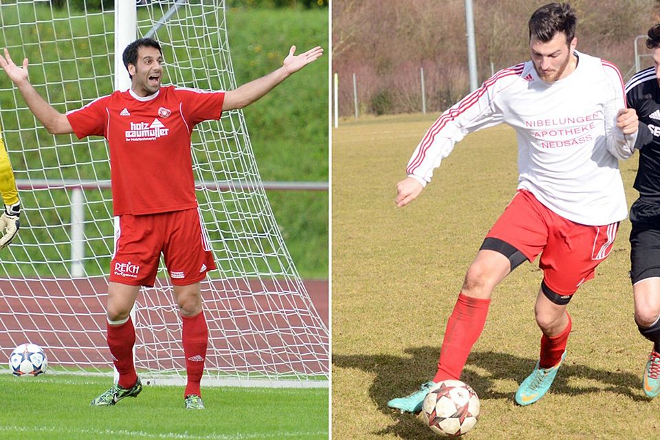 In der Liga auf Erfolgskurs und dank guter Leistungen in der FuPa-Elf der Woche: Amir Mozaffari (links) vom SV Mering und Christian Luichtl (rechts) vom TSV Neusäß.   F.: Archiv