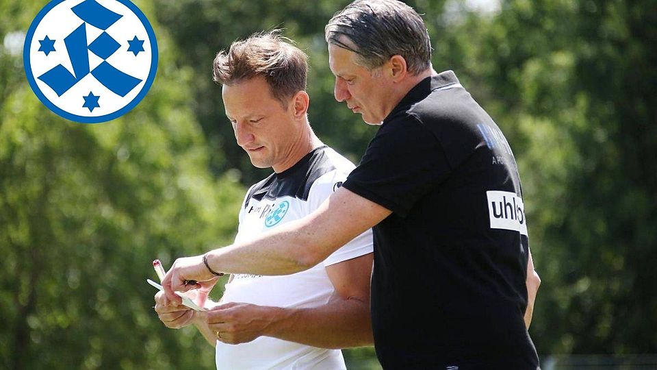 Trainer Ramon Gehrmann (li.) und der Sportliche Leiter Lutz Siebrecht: Steht der Fahrplan für den Aufstieg auf dem Zettel?