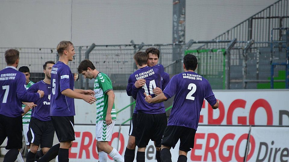 Auch gegen den FC Ingolstadt II wollen die Bamberger wieder Grund zum Jubeln haben. Foto: Alexander Waltrapp