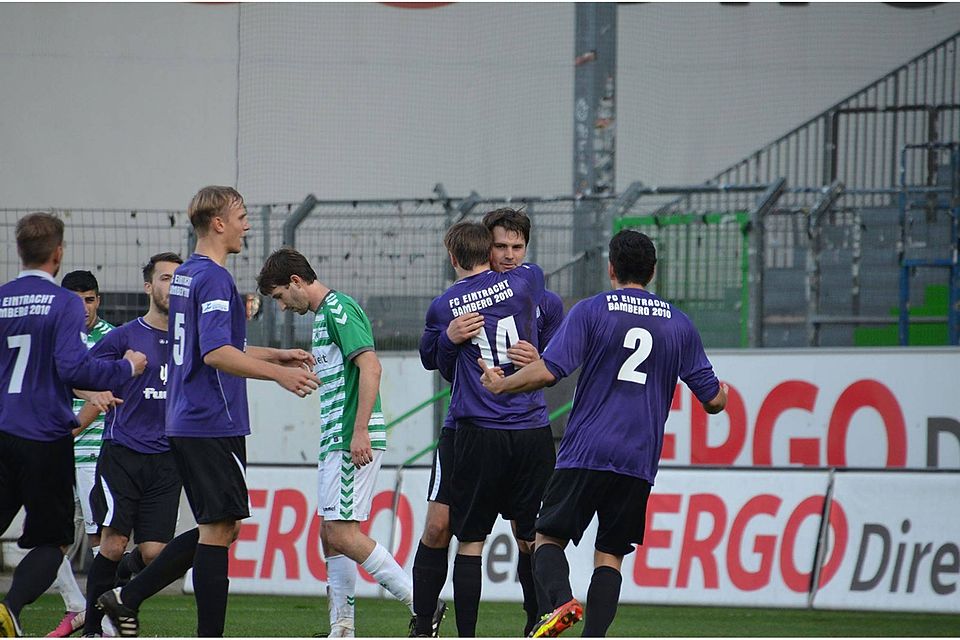 Auch gegen den FC Ingolstadt II wollen die Bamberger wieder Grund zum Jubeln haben. Foto: Alexander Waltrapp