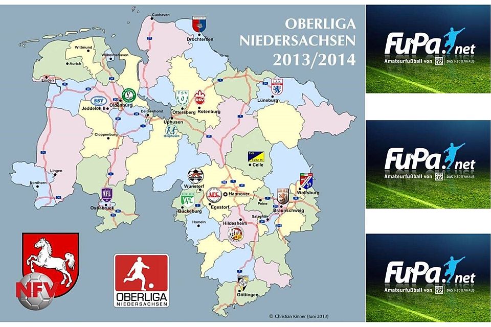 So sieht sie aus: Diese Vereine spielen in der kommenden Saison in der Oberliga Niedersachsen. Bild: Chris Kinner