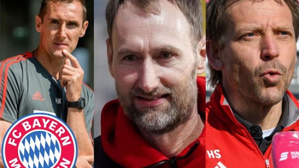 Miroslav Klose (l.), Jochen Sauer (m.) und Holger Seitz (r.) stehen stellvertretend für die Nachwuchsarbeit beim FC Bayern München. 