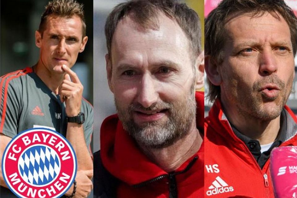 Miroslav Klose (l.), Jochen Sauer (m.) und Holger Seitz (r.) stehen stellvertretend für die Nachwuchsarbeit beim FC Bayern München. 