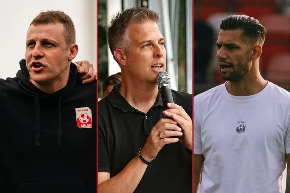 Marcel Stöppel (l.), Dennis Kocker (m.) und Luka Tankulic – ihre gemeinsame Zeit in Ahlen ist vorbei.