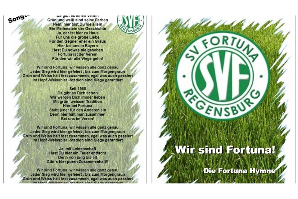 Der Text der neuen Fortuna-Hymne.
