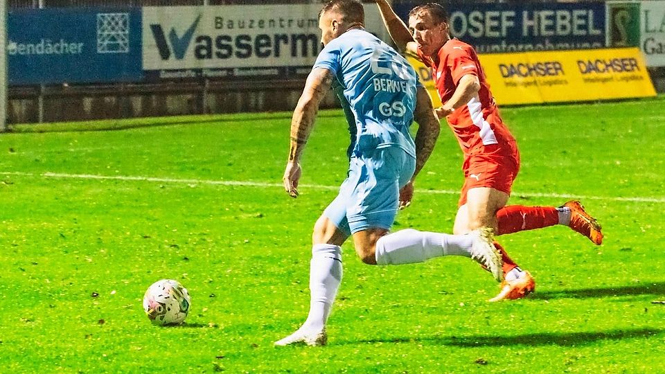 Maxi Berwein stürmte im Hinspiel noch für Türkgücü München. Heute Abend braucht er mit dem FC Memmingen unbedingt einen Sieg.