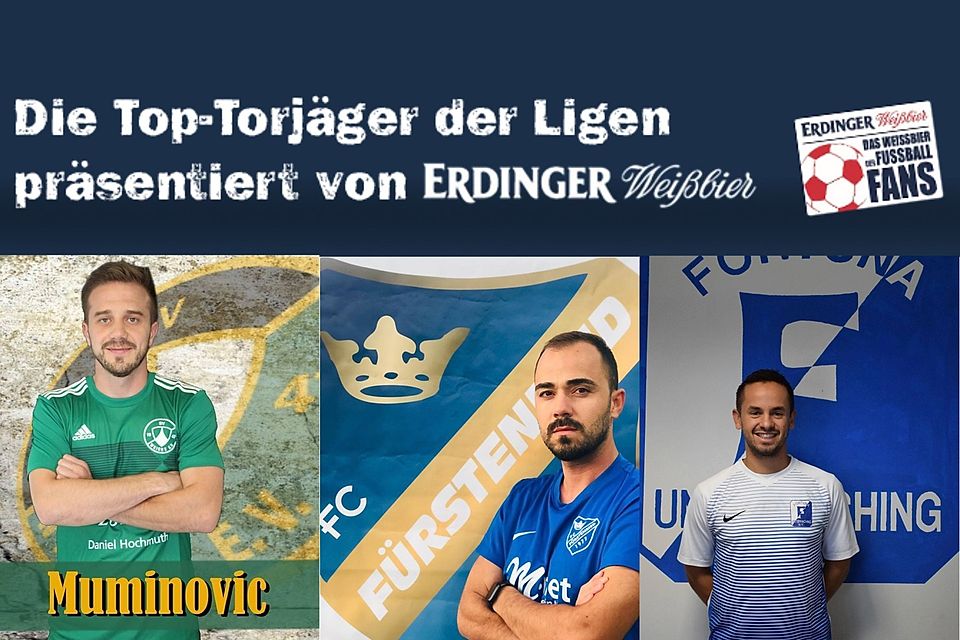 Alen Muminovic (SV Weichs), Muharrem Yildirim (FC Fürstenried) und Antonio Saponaro (Fortuna Unterhaching) sind die besten Torschützen der Kreisklassen Münchens.