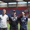 Trio für Haching: (v.l.) der neue Co-Trainer Sven Bender, Cheftrainer Marc Unterberger sowie Sportdirektor und Kapitän Markus Schwabl.