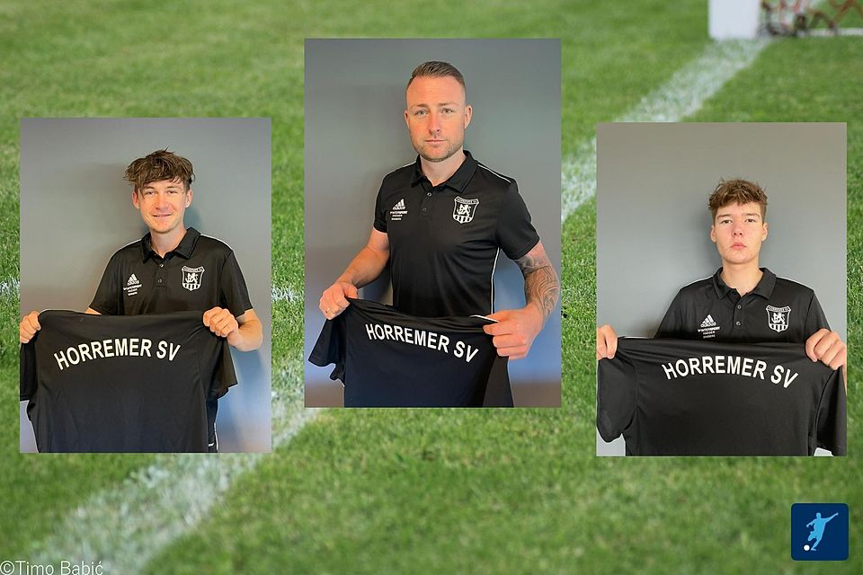 Gian Luca Bruno, Meikel Kupper und Lovre Hrgota (v.l.n.r.) wechseln zum Horremer SV.