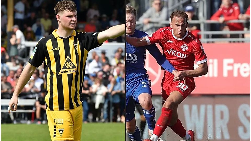 Julian Schwermann (links, Alemannia Aachen) und Benyas-Solomon Junge-Abiol (rechts, Würzburger Kickers) verstärken den SV Rödinghausen