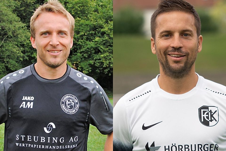 Spielertrainer Andreas Maier (links) hat beim FC Oberstdorf bis 2022 verlängert - und so lange bleibt Matthias Jörg (rechts) auch Coach des FC Kempten.