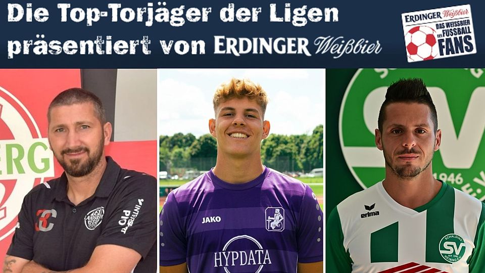 Die Top-Torjäger der Bayernliga Süd von links nach rechts: Sascha Mölders, Julian Kania und Markus Gallmaier.