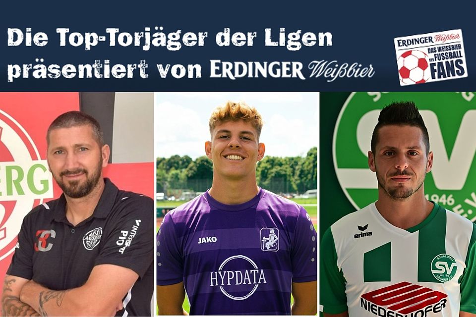 Die Top-Torjäger der Bayernliga Süd von links nach rechts: Sascha Mölders, Julian Kania und Markus Gallmaier.