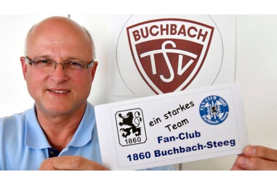 Auch Buchbach hat einen Bierofka: Erwin, 59, sein Name – er ist der Onkel von Daniel Bierofka und mag den weiß-blauen TSV genauso wie den rot-weißen. Foto: Schlaf