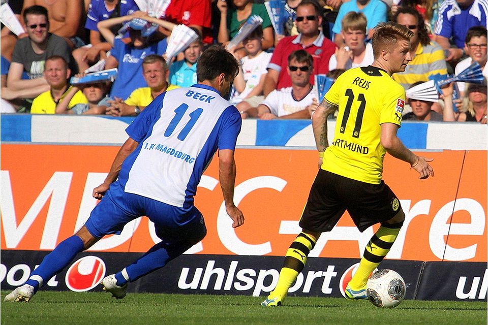Borussia Dortmund ist wieder zu Gast in Magdeburg. F: Siering