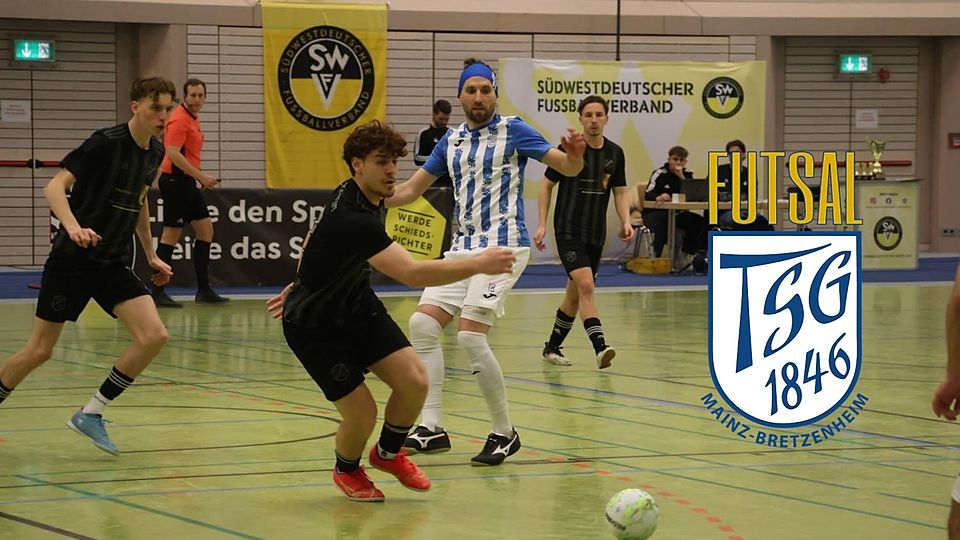 Die TSG 1846 Mainz um den spielenden Co-Trainer Marcus Nungesser (in Blau-Weiß) geht als einziger Vertreter des Regionalverbandes Südwest in die Relegation zur Futsal-Bundesliga.