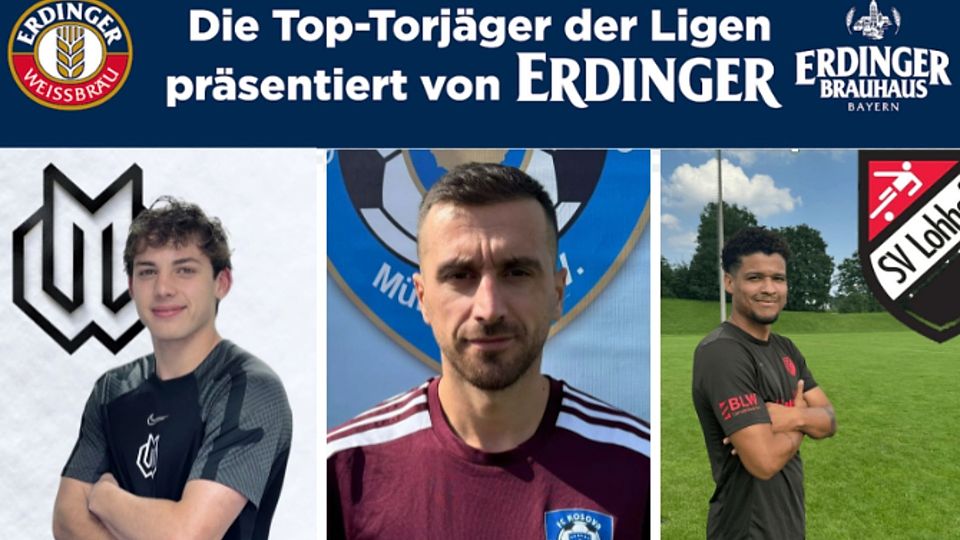In den Kreisligen Münchens treffsicher unterwegs: (v. li.) Balthasar Auspurg, Shqipdon Ademi und Luan da Costa Barros