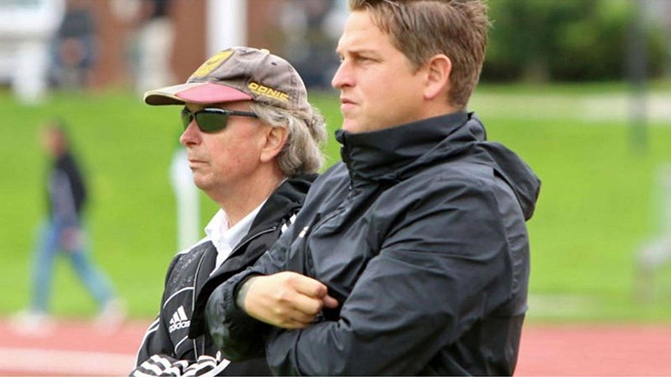 Der Chef steht hinter seinem Cheftrainer: Manfred Fleischer (li.) mit BCF-Coach Marco Stier. Der Sportliche Leiter, der Co-Trainer und ein Spieler sind zurückgetreten. Foto: or