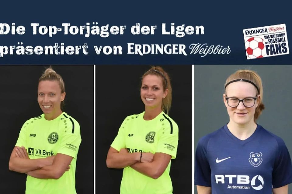 Nina Heisel, Maren Haberäcker und Nina Penzkofer (v.l.n.r.) sind die besten Torjägerinnen der Frauen-Regionalliga Süd Staffel 2.