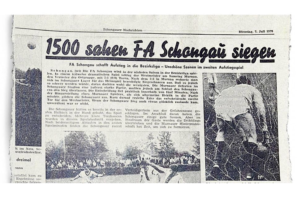 So berichteten die Schongauer Nachrichten 1970 über das Spiel. Archiv Schongauer Nachrichten