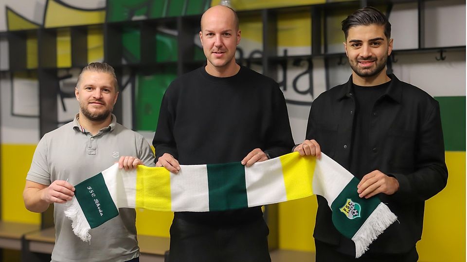 Der künftige FSC-Chefcoach Hankemeier (Mitte) mit seinen spielenden Co-Trainern Siebert (links) und Aciz.