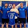 Der sportliche Leiter Tobias Sigl (von links), Spielertrainer Sven Pertler, Neu-Spielertrainer Alex Stadler, Teammanager Martin Höcker und 1. Vorsitzender Helmut Groll.