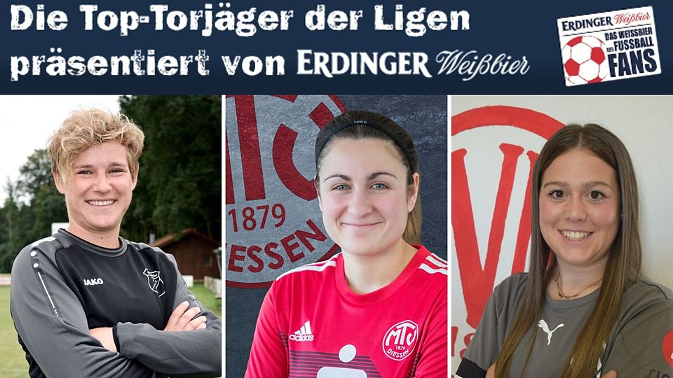 Drei der besten Torjägerinnen der Bezirksoberliga: Aglassinger, Klein und Schmidinger. (v. l. n. r.)