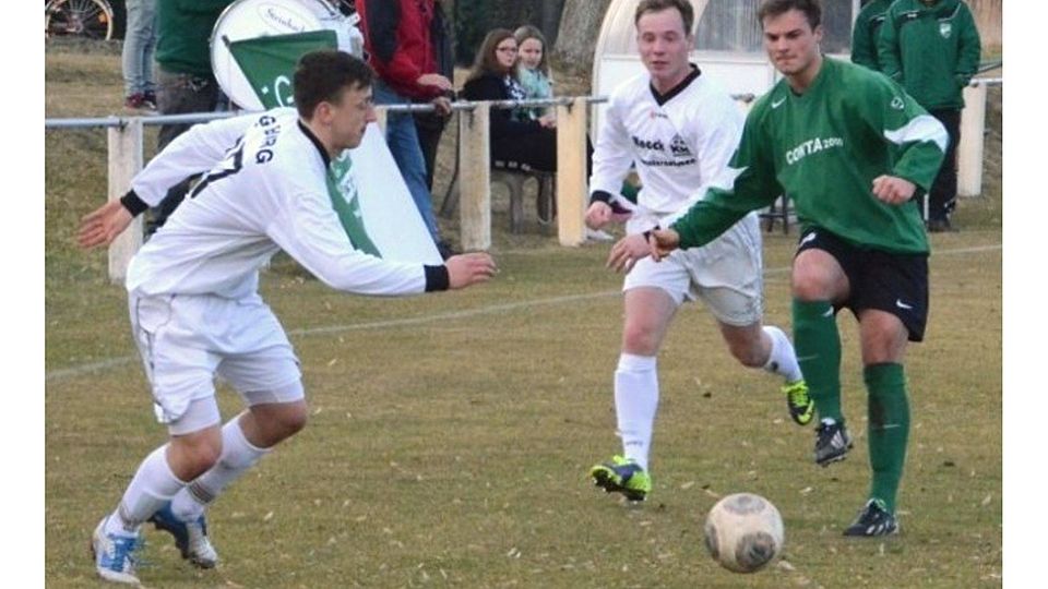 Maximilian Müller (r.) hatte maßgeblichen Anteil am Kantersieg gegen Klein Gaglow. Foto: Lutz Knüpfer