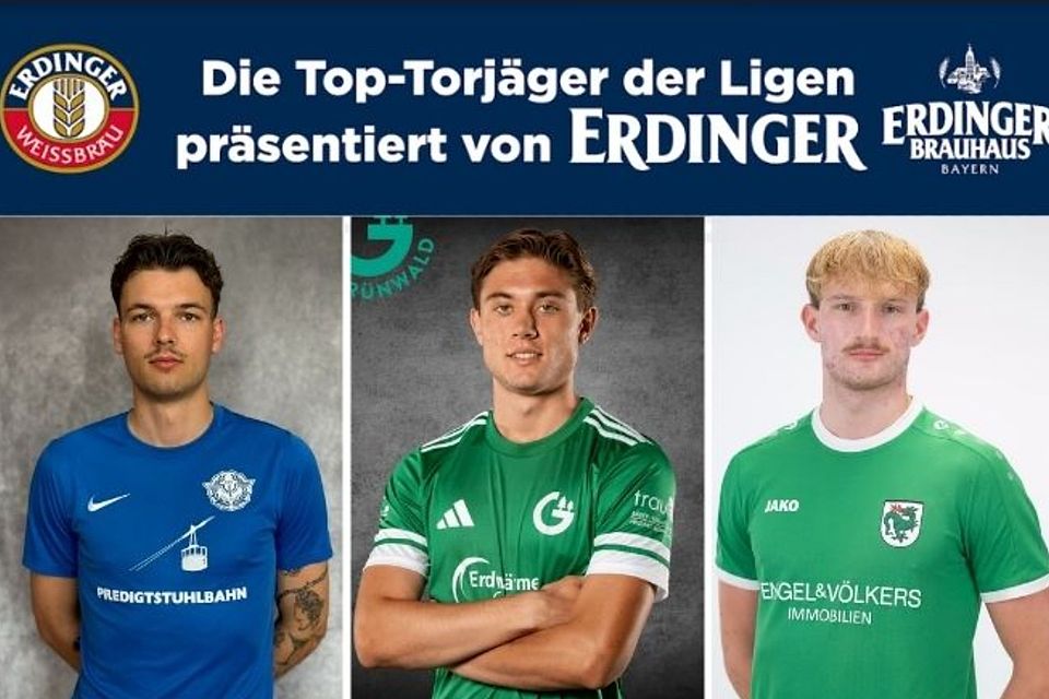 Laris Stjepanovic (m.) fürhrt die Torjägerliste vor Timo Portenkirchner (l.) und Fabian Erhard (r.) an. Laris Stjepanovic (m.) fürhrt die Torjägerliste vor Timo Portenkirchner (l.) und Fabian Erhard (r.) an.