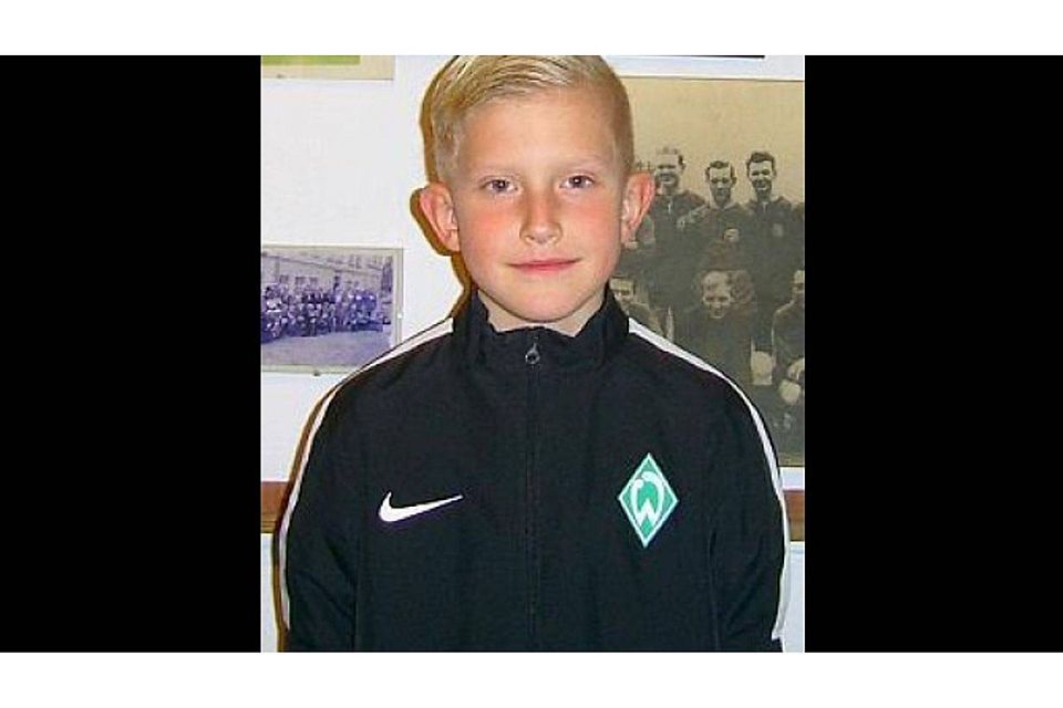 Ein Werder-Torjäger aus Elsfleth: Colin Schultze spielt in der U-8 des Thorsten Sanders