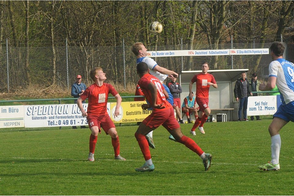 Am Sonntag tritt der SV Eintracht TV Nordhorn bei BW Papenburg an! (Foto aus dem letztjährigen Duell) F: Dirk Hellmers