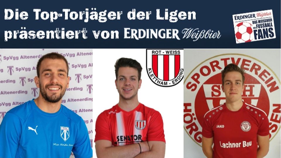 (von links nach rechts) Leart Bilalli (SpVgg Altenerding), Tobias Paulus (RW Klettham-Erding), Kilian Oberprieler (SV Hörgertshausen)