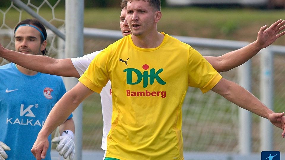 Patrick Görtler (vorne) hat in der Landesliga Nordwest bereits 11 Saisontore auf dem Konto.