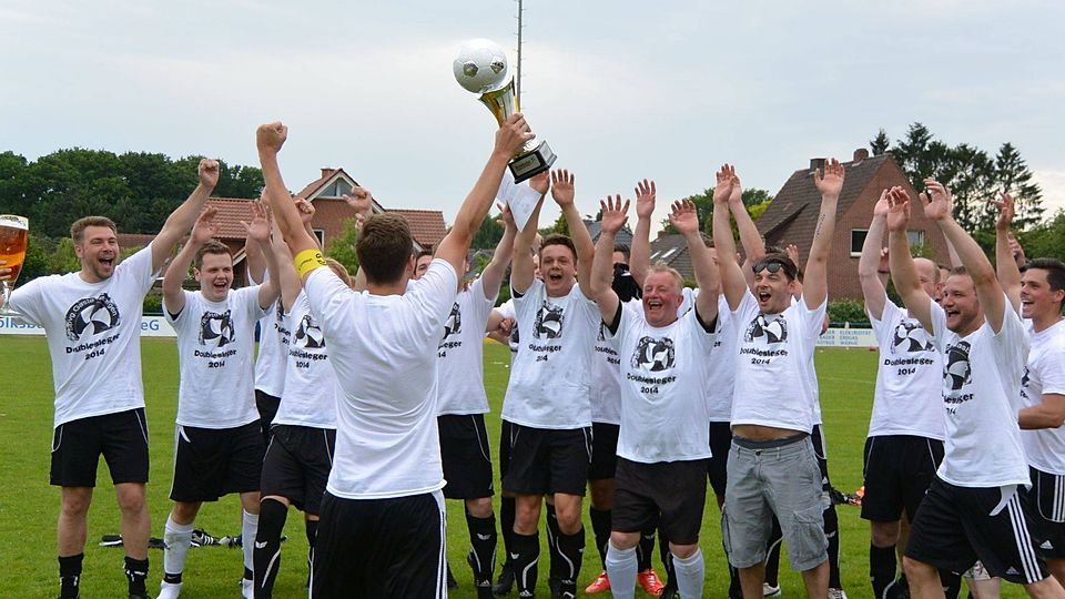 Die Spvg. Gaste-Hasbergen ist am Ziel: Kreispokalsieger 2014. F: Eggert