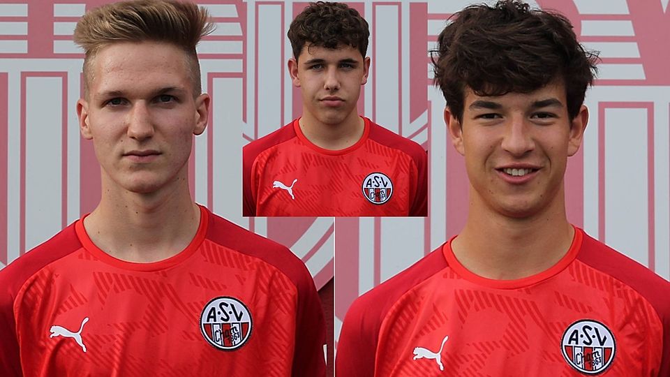 Die Nachwuchskräfte Benedikt Laumer (vo. li. na. re.), Kilian Bücherl und Leon Reisinger werden dem ASV-Bayernligakder angehören 
