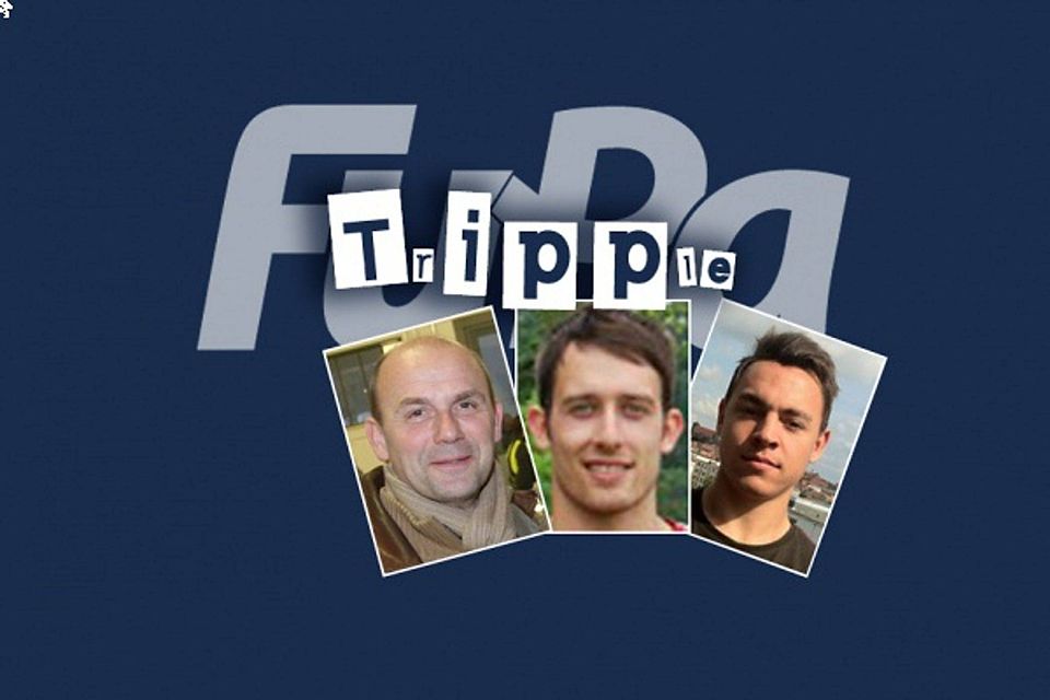 Thomas Brunner (von links) tippte gegen Sascha Thiem und Daniel Wölfel (Grafik: FuPa Mittelfranken).