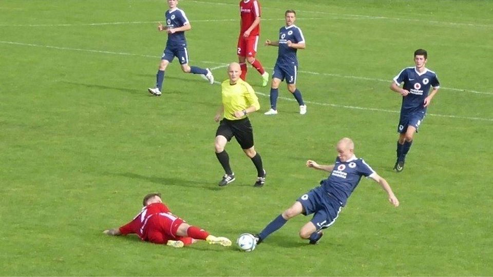 Im Pokal musste sich Weinböhla dem Gast aus Neusalza-Spremberg nur knapp geschlagen geben.F: TuS Weinböhla