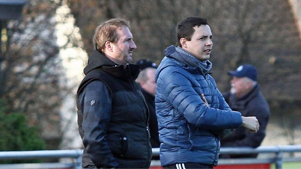 Post-Trainer Mario Bierbrauer (rechts) erlebte im Ligapokal mit seiner Mannschaft eine böse Überraschung. F: Janousch