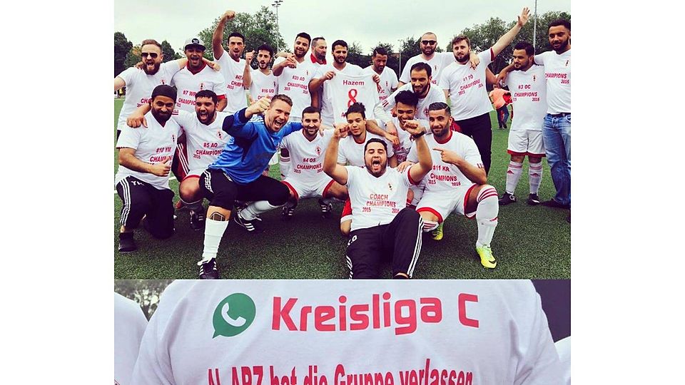 Ausgelassener Jubel beim Meister der Kreisliga C, Gruppe 3, AL-ARZ Libanon III. Der Spitzenreiter machte mit einem 5:1 über TuS Helene III sein Meisterstück.