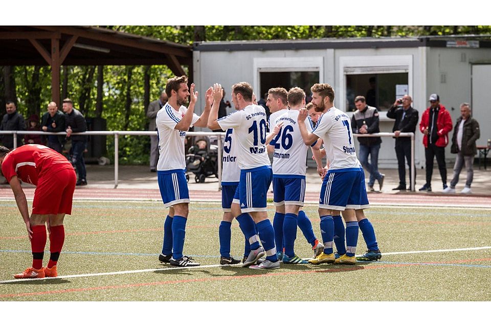 Ein gewohntes Bild: Der SC Hermaringen beim jubeln. <em>Markus Brandhuber</em>