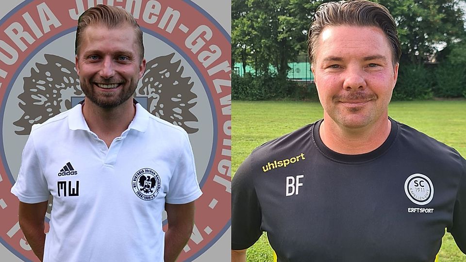 Die Trainer Marcel Winkens (l.) und Björn Feldberg könnten auf das Kreispokal-Finale verzichten. Die Ansetzung "macht keinen Sinn", heißt es unter anderem. 