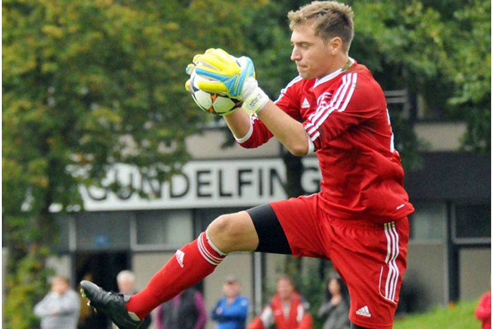 Seinen Job zwischen den Pfosten erledigte Dominik Rotter tadellos, ein Eintrag in die Torschützenliste blieb dem Keeper des VfB Durach jedoch verwehrt.   F.: Walter Brugger