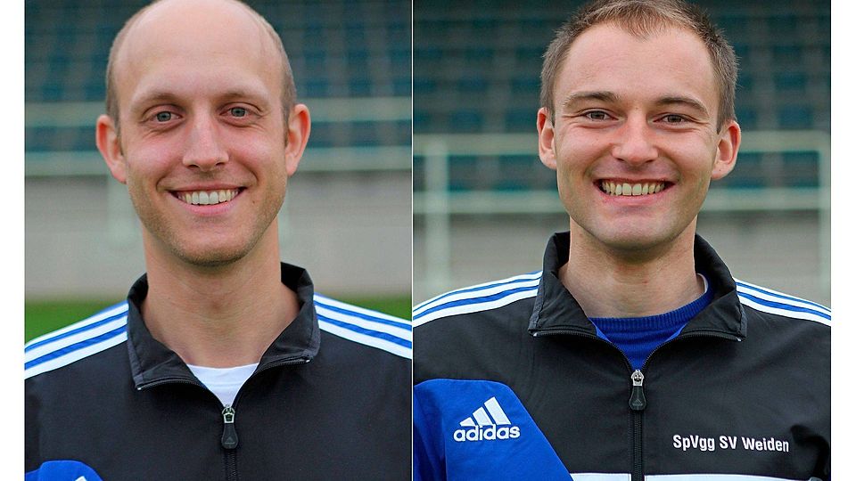Die U15-Trainer der SpVgg SV Weiden, Matthias Winter (l.) und Andreas Kessler (r.), wollen mit ihrer Mannschaft besser als im vergangenen Jahr abschneiden. Fotos: Landgraf